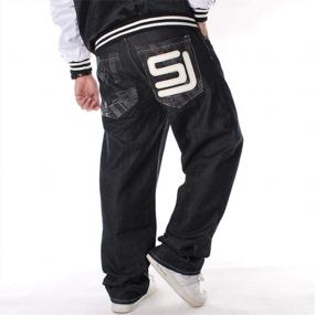 img 3 attached to Men'S Cool Hip-Hop Baggy Denim Loose Pants By QBO | Stylish & Comfortable Fit