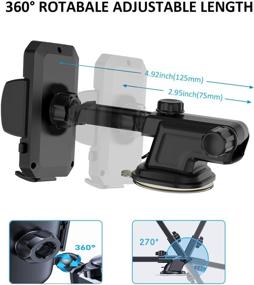 img 2 attached to 3-in-1 Car Phone Mount: Dashboard, Air Vent, Windshield Cradle for iPhone 13 Pro Max Mini 12 11, Samsung Galaxy S22 Plus Ultra A13 A03S A01 A42 A53 5G, OnePlus 9 8T 8 7 7T/Nord N10 N100