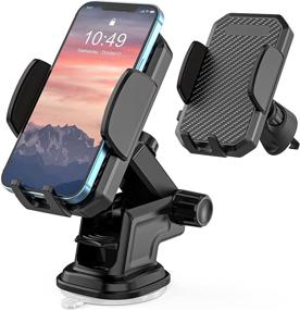 img 4 attached to 3-in-1 Car Phone Mount: Dashboard, Air Vent, Windshield Cradle for iPhone 13 Pro Max Mini 12 11, Samsung Galaxy S22 Plus Ultra A13 A03S A01 A42 A53 5G, OnePlus 9 8T 8 7 7T/Nord N10 N100