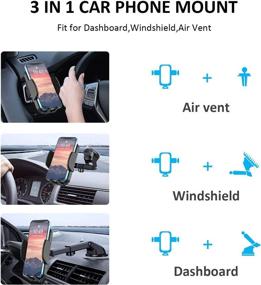 img 3 attached to 3-in-1 Car Phone Mount: Dashboard, Air Vent, Windshield Cradle for iPhone 13 Pro Max Mini 12 11, Samsung Galaxy S22 Plus Ultra A13 A03S A01 A42 A53 5G, OnePlus 9 8T 8 7 7T/Nord N10 N100