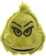 adult and teen grinch plush mask with moving mouth for dr. seuss costume logo