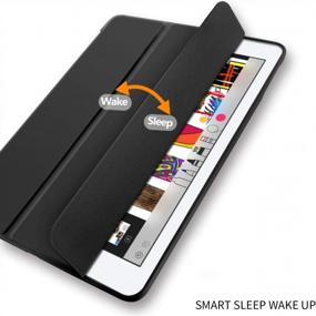 img 2 attached to 📱 iPad 9.7 Inch Case 2018/2017 with Pencil Holder - Thin, Lightweight, Smart Stand Cover with Auto Wake Up/Sleep - A1822/A1823/A1893/A1954 Black