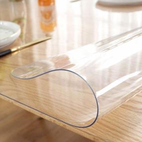 img 1 attached to OstepDecor 2Mm Thick 72 X 36 Clear Table Protector For Dining Room Table, Dining Table Cover Protector, Plastic Table Cover, Clear Tablecloth Protector, PVC Clear Table Pad For Kitchen Wooden Table
