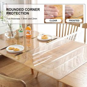 img 3 attached to OstepDecor 2Mm Thick 72 X 36 Clear Table Protector For Dining Room Table, Dining Table Cover Protector, Plastic Table Cover, Clear Tablecloth Protector, PVC Clear Table Pad For Kitchen Wooden Table