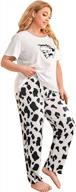stylish plus size cow print pajama set - short sleeve t-shirt and matching pants for women by wdirara logo