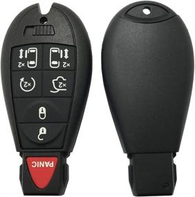 img 1 attached to 🔑 Key Fob Case Cover - Compatible with Dodge Ram 1500 2500 3500 Grand Carava Durango Grand Caravan Journey, Jeep Grand Cherokee, Chrysler Town Country - Shell for Remote Control Key Fob Replacement