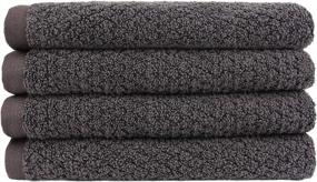 img 2 attached to Quick-Dry Diamond Jacquard Hand Towels Set By Everplush - Charcoal, 4 Pack (16 X 30 Inches)