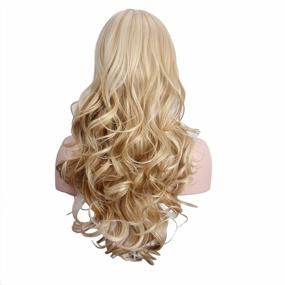 img 3 attached to Get A Stunning New Look With Anxin'S Blonde Long Synthetic Wig – Complete With Bangs, Heat Resistance, And Free Wig Cap And Gift Wrap!