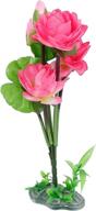 enhance your aquarium or fishbowl with uxcell® pink plastic lotus flower waterscape decor ornament for a stunning display logo