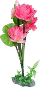 img 4 attached to Enhance your Aquarium or Fishbowl with uxcell® Pink Plastic Lotus Flower Waterscape Decor Ornament for a Stunning Display