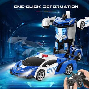 img 3 attached to FIGROL RC Car Robot Toy - 2.4G Remote Control Deformation Car With One Button Transformation, 360 Speed Drifting, And 1:18 Scale For Children