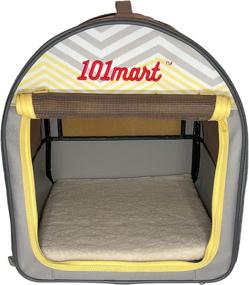 img 3 attached to 🐾 101mart Premium Collapsible Pet Crate: Portable Pet Kennel and Tent for Home and Travel. Heavy-Duty, Water-Resistant. Ideal for Indoor and Outdoor Use.