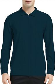 img 3 attached to JINSHI Men'S Long Sleeve Golf Polo Shirts With 1/4 Zip Pullover - Ideal For Athletic Sports