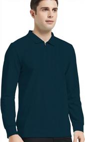 img 2 attached to JINSHI Men'S Long Sleeve Golf Polo Shirts With 1/4 Zip Pullover - Ideal For Athletic Sports