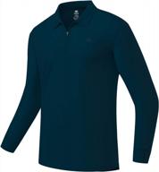 мужские рубашки-поло jinshi для гольфа с длинным рукавом и пуловером на молнии 1/4 - идеально подходят для занятий спортом логотип