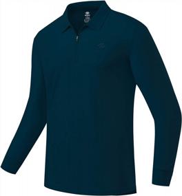 img 4 attached to JINSHI Men'S Long Sleeve Golf Polo Shirts With 1/4 Zip Pullover - Ideal For Athletic Sports