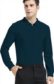 img 1 attached to JINSHI Men'S Long Sleeve Golf Polo Shirts With 1/4 Zip Pullover - Ideal For Athletic Sports