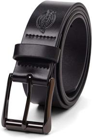 img 4 attached to Dickies Mens Leather Stitch Black Men's Accessories : Belts