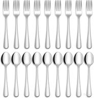 🍴 premium 24-piece silverware set: food grade stainless steel cutlery for kitchen and restaurant, dishwasher safe & mirror polished logo