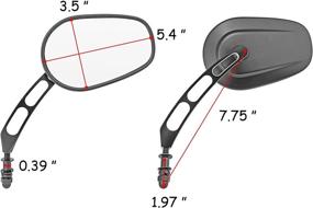 img 3 attached to 🔌 WeiSen Gloss Black Hollow Side Mirrors with Necessary Hardware - Compatible with Harley Sportster Dyna Softail Touring - Rear View Mirror