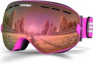 soared ski snowboard goggles: dual-layer spherical lenses, anti-fog, uv400 protection, otg, winter eyewear for men and women logo