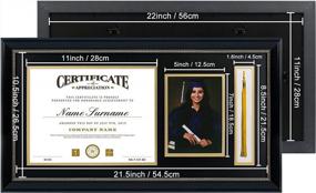 img 1 attached to Capture Your Graduation Memories With GraduatePro'S Diploma Picture Frame And Tassel Shadow Box - Fits 8.5X11 Certificate And 5X7 Photo, Black Frame With Gold Rim And Double Mat