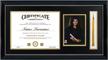 capture your graduation memories with graduatepro's diploma picture frame and tassel shadow box - fits 8.5x11 certificate and 5x7 photo, black frame with gold rim and double mat logo