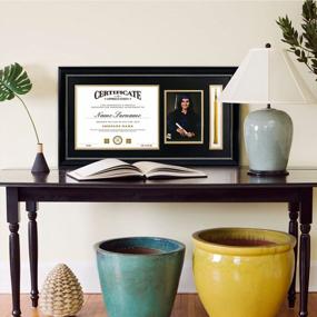 img 3 attached to Capture Your Graduation Memories With GraduatePro'S Diploma Picture Frame And Tassel Shadow Box - Fits 8.5X11 Certificate And 5X7 Photo, Black Frame With Gold Rim And Double Mat