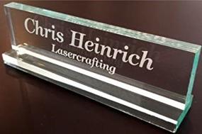 img 4 attached to Custom Engraved Desk Name Plate - Glassy Acrylic Material, 2X8 Inches, Perfect For Personalization In Professional Settings