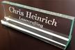 custom engraved desk name plate - glassy acrylic material, 2x8 inches, perfect for personalization in professional settings logo