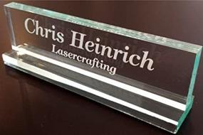 img 1 attached to Custom Engraved Desk Name Plate - Glassy Acrylic Material, 2X8 Inches, Perfect For Personalization In Professional Settings