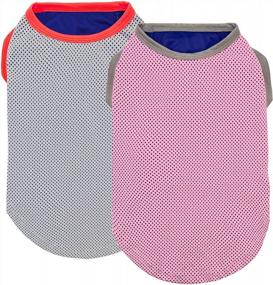 img 4 attached to KYEESE 2 Pack Рубашки для собак Собаки Дышащий мгновенный жилет для собак Легкий для летней одежды для собак (средний (упаковка из 2), розовый + серый)