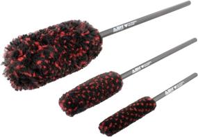 img 2 attached to 🧹 ABN 3-Piece Kit: Original Wheel Woolies Brush Stick Tool for Car Wheel Rim Cleaning - Tire Woolie Wooly Wand Set (3 Brushes)