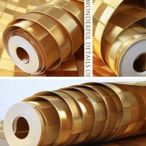 img 1 attached to Modern Gold Foil Mosaic Flicker Wallpaper Roll For Hotel Ceilings And Decorative Walls - 1.73' Width X 32.8'L In Vibrant Gold Yellow