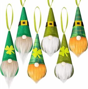 img 4 attached to Handmade Set Of 6 Green Irish Gnomes Ornaments For Saint Patrick'S Day Decorations - Leprechaun Dolls Perfect For Home Party Hanging Decorations During Spring Celebration