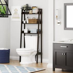 img 1 attached to Maximize Bathroom Storage With UTEX 3-Shelf Organizer Over Toilet In Espresso Finish