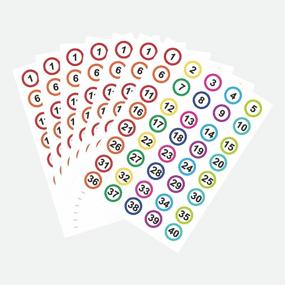 img 4 attached to Colorful Polka Dot Number Labels Stickers Set - 520 Pcs 1 Inch Round Stickers With Numbers 1-40 For Classroom And Office Organization