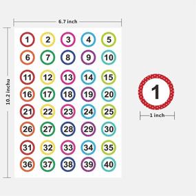 img 3 attached to Colorful Polka Dot Number Labels Stickers Set - 520 Pcs 1 Inch Round Stickers With Numbers 1-40 For Classroom And Office Organization