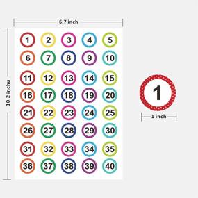 img 3 attached to Набор красочных наклеек с цифрами в горошек - 520 шт. 1-дюймовые круглые наклейки с цифрами 1-40 для классной и офисной организации