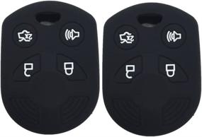 img 3 attached to 🔑 Ezzy Auto Pair of Black 4 Button Silicone Rubber Key Fob Case Covers - Explorer Expedition Key Jacket Skin Protector