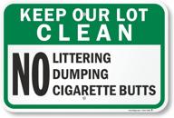 smartsign 12 x 18 inch “keep our lot clean - no littering logo