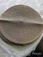 img 1 attached to Set Of 4 Beige Round Braided Placemats - 15 Inch Washable Table Mats For Dining Tables By SHACOS review by Joseph Mathis