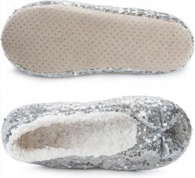 img 3 attached to Surblue Women‘S Ballerina Bing Metallic Shine Warm Indoor House Cozy Sequin Slippers/Shoes