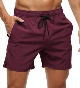 img 3 attached to Get Beach-Ready With Yuyangdpb Men'S Quick Dry Swim Trunks - 5 Inch Shorts