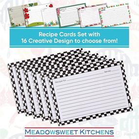 img 2 attached to 📚 Meadowsweet Kitchens Recipe Card Set - 25 Recipe Cards, 4 x 6 Inch - Ideal Size for Recipe Card Box, Wedding & Bridal Shower Recipe Cards, DIY Recipe Book - Abstract Cafe Design - Perfect for Newlyweds