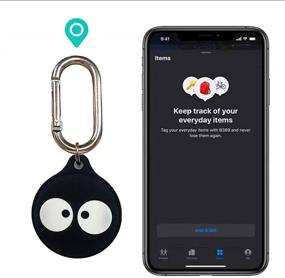 img 3 attached to 2021 Soft Silicone AirTags Case with Cute 3D Animation Design, Wireless GPS Location Tracker for Case, Keychain Included - Stylish and Portable Finder Accessory (Black)