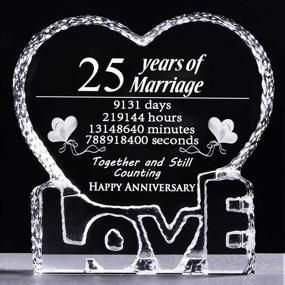 img 4 attached to Хрустальное пресс-папье в подарок на 25-ю годовщину свадьбы - YWHL 25 лет брака