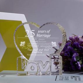 img 1 attached to Хрустальное пресс-папье в подарок на 25-ю годовщину свадьбы - YWHL 25 лет брака