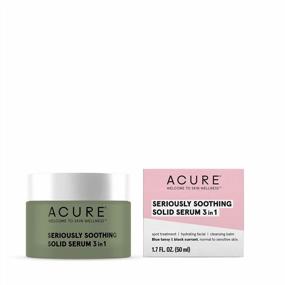 img 4 attached to Acure 3-In-1 Soothing Solid Serum: Vegan, Blue Tansy & Black Currant For Dry, Sensitive Skin - Hydrating Facial, Spot Treatment & Cleansing Balm, 1.7 Fl Oz