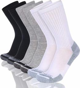 img 4 attached to Heatuff Mens 6 Pack Crew Athletic Work Socks With Cushion, Reinforced Heel & Toe For All Seasons